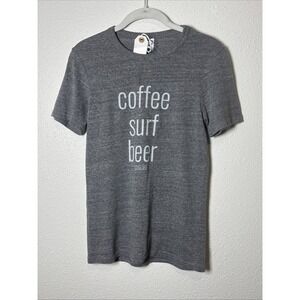 Royal Apparel Made In USA Gray T-Shirt Coffee, Surf Beer- Unisex SZ XS NWT
